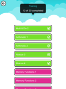 Training Menu Screen